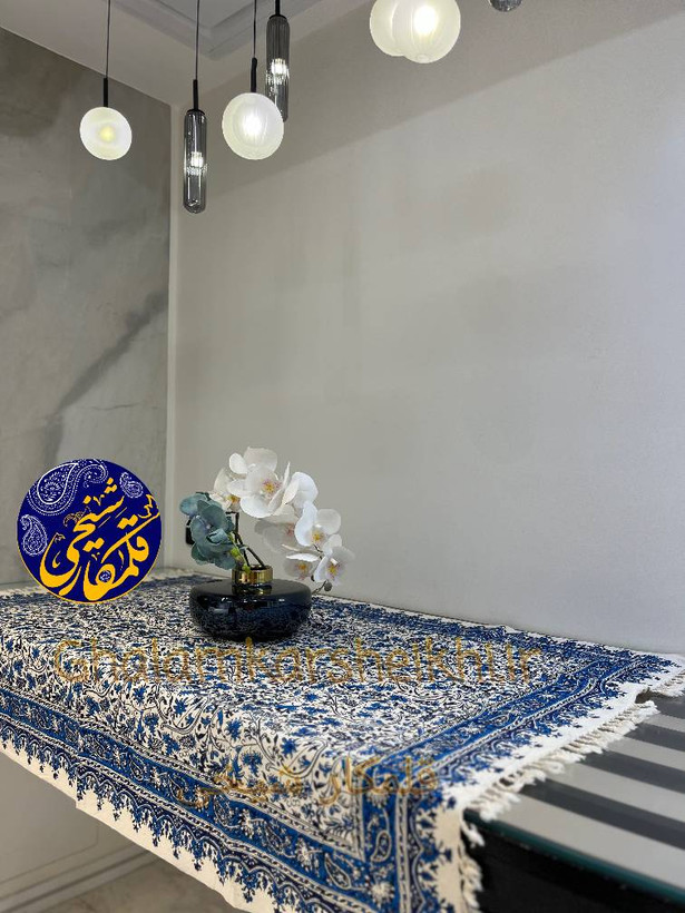 ومیزی قلمکاری شیخی سایز 1در1.5 طرح گل و مرغ