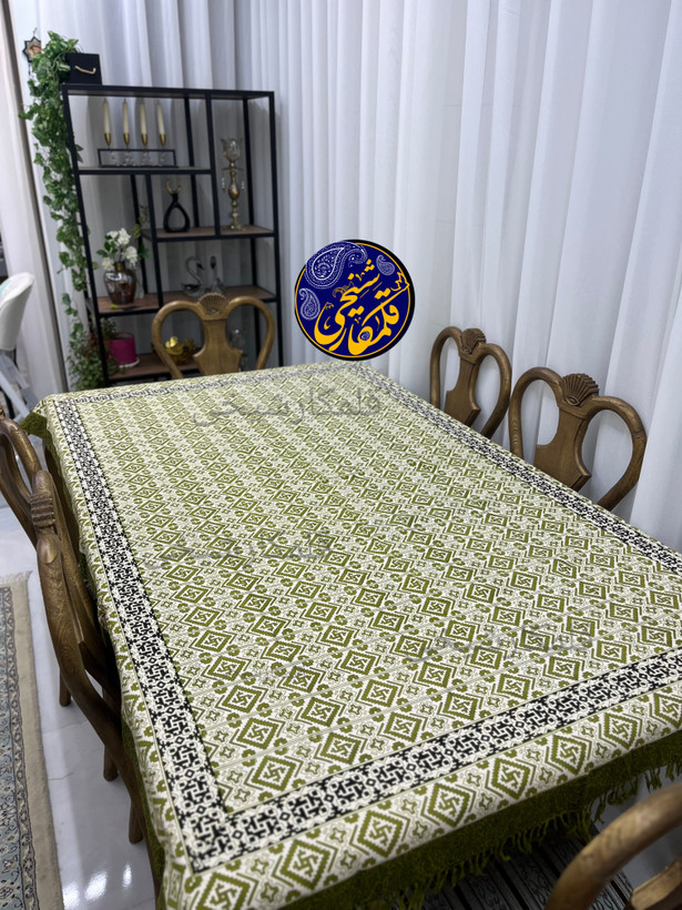 رومیزی چاپ قلمکار شیخی سایز ۱۳۵ در ۲۰۰ طرح گلیم