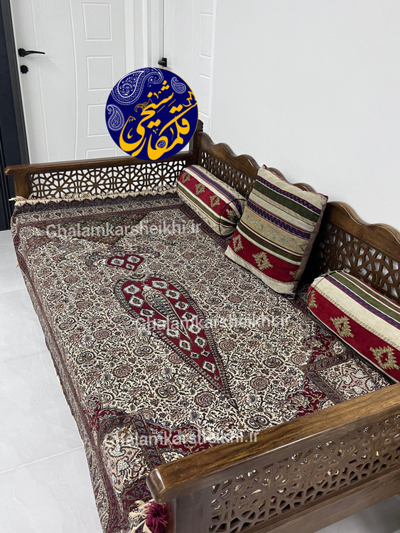رومیزی چاپ قلمکار شیخی سایز ۱۳۵ در ۲۰۰ طرح سرو