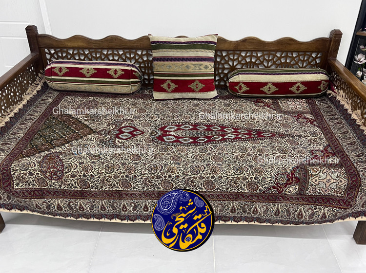 رومیزی چاپ قلمکار شیخی سایز ۱۳۵ در ۲۰۰ طرح سرو