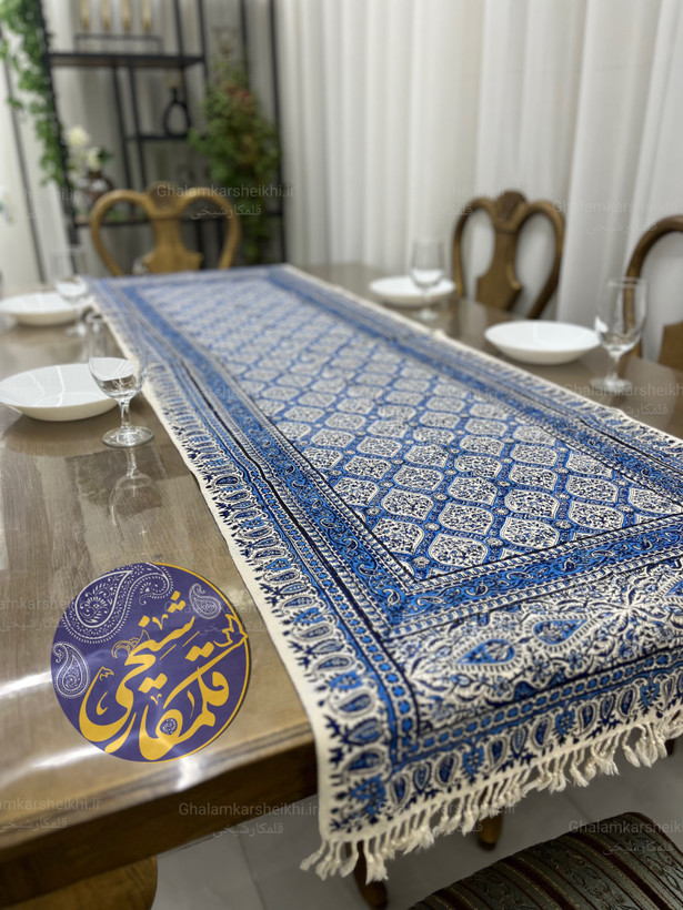 رانر قلمکار طرح سقف مسجد شیخ لطفالله 200×60 | رانر سنتی اصفهان | قلمکار شیخی