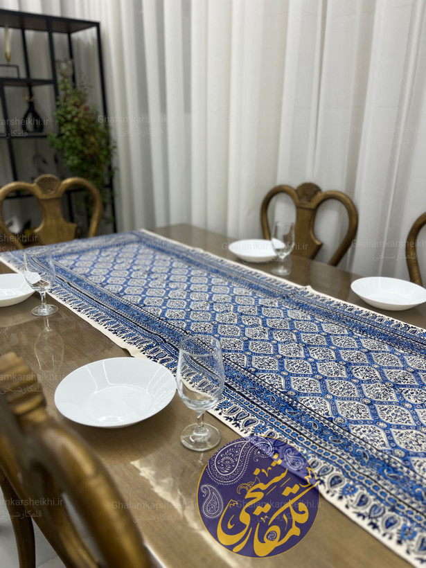 رانر قلمکار طرح سقف مسجد شیخ لطفالله 200×60 | رانر سنتی اصفهان | قلمکار شیخی