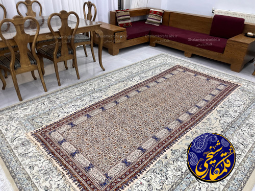 سفره قلمکار چاپ قلمکار شیخی طرح بته بادامی