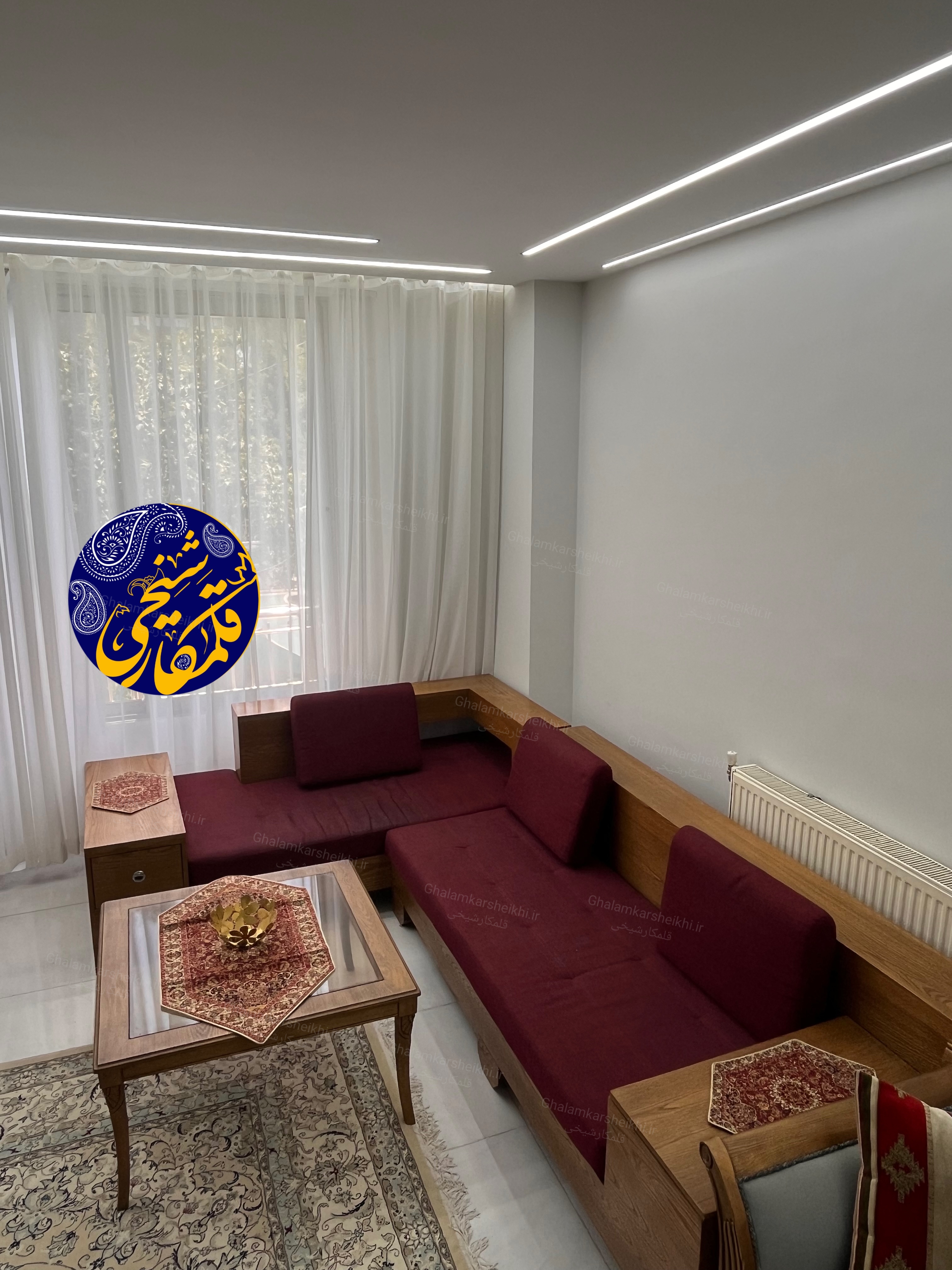 ست رومیزی ۳ تکه  جلو مبلی و عسلی ترمه ابریشم